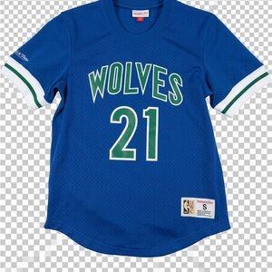 Mitchell & Ness Kevin Garnet Timberwolves Jersey in Blue,Green & White. Small